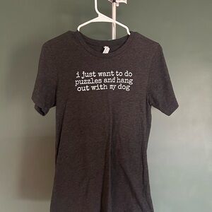 Bella Canvas Charcoal (Dark Gray) Puzzle and Dog Graphic Tee